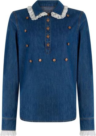 Philosophy di Lorenzo Serafini Dames, Blouses & Shirts, Blauw, Maat: M Denim