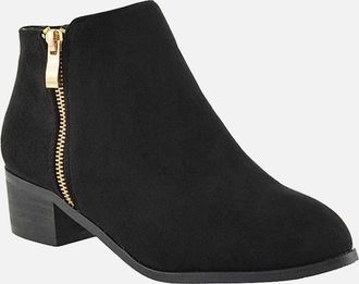 XY London Womens XY London Womens/Ladies Alberto Zip Low Block Heel Boots - Black - Size: 6