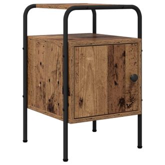 vidaXL Mesa De Noche Madera Envejecida 35 X 36,5 X 56 Cm Vidaxl