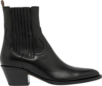 Buttero Annie Western Enkellaars - Dames - Cowboylaarzen - Zwart - 39 EU - Leer - Schoenen