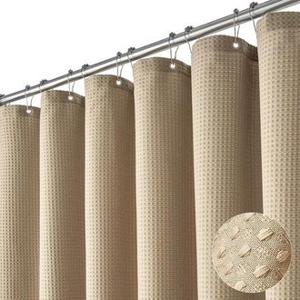 OEM Cortina De Ducha, Cortinas De Ducha, Impermeable, Lavable A M&aacute;quina, Borde Reforzado, Con 12 Ganchos, Poli&eacute;ster, 180x180 Cm, Hogar, Hotel, Gris