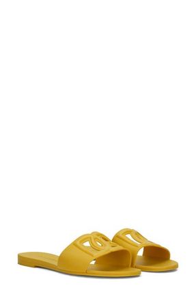 Dolce & Gabbana Bianca Interlock Slide Sandal in Yellow at Nordstrom, Size 5Us
