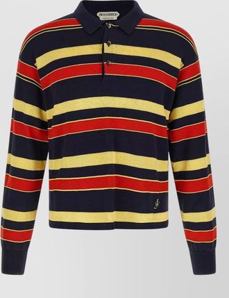 J.W.Anderson striped knitted long-sleeve polo shirt