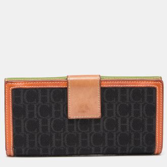 Carolina Herrera Multicolor Monogram Canvas And Leather Continental Wallet