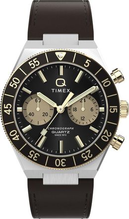 Timex Q Continental Mens Brown Watch TW2Y56000 Leather - One Size