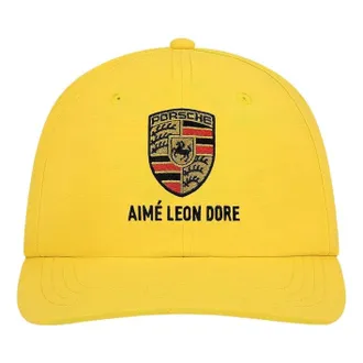 Aim&eacute; Leon Dore x Porsche Nylon Logo Hat Aspen Gold FW25AH049-ASPE