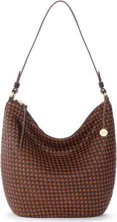 The Sak Sequoia Hobo Leather Bag in Woven Mahogany Cognac at Nordstrom