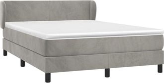 vidaXL Vidaxl - Cama Box Spring Con Colch&oacute;n Terciopelo Gris Claro 140x200 Cm
