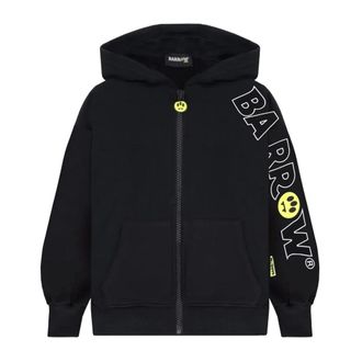 Barrow Kids Sweatshirts, male, Black, 8 Y, Zip Hoodie with Patch Smile