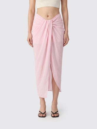 Jacquemus Draped Jersey Pencil Midi Skirt with Asymmetric Hem