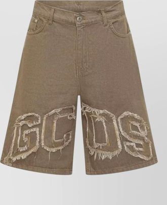 GCDS logo lounge shorts belt loops pockets