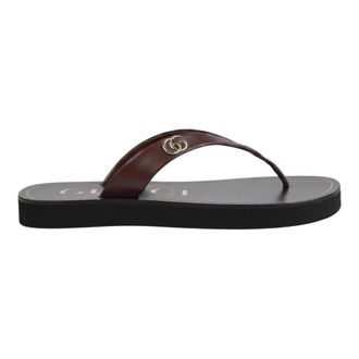 Gucci Sandalia de dedo con Double G - Shoes - Mujer - Marr&oacute;n - 38 1/2 EU