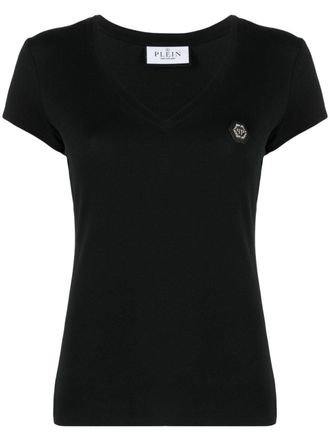 Philipp Plein T-shirt met logopatch - Zwart