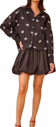 Hunter Bell Angelina Mini Skirt In Onyx