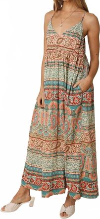 Olivaceous Oasis Maxi Dress In Multi