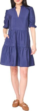 Gibsonlook Decked Out Elbow Sleeve Dress in Navy at Nordstrom, Size X-Small