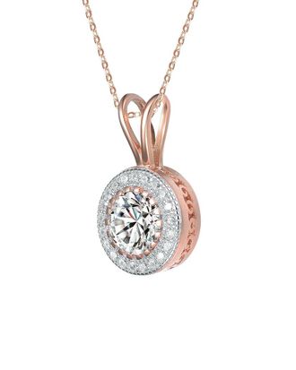 Genevive 18K Rose Gold Plated Pendant Necklace