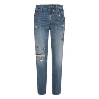 Fracomina Rechte jeans - Dames - Jeans - Blauw - Maat: W27 Katoen