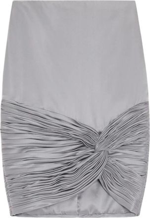 Valentino Falda con Nudo Delantero Drapeado - Skirts - Mujer - Gris - M