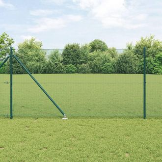 Berkfield Home Fence Post Set Set of 2 Green Metal 25 x 1 m Durable