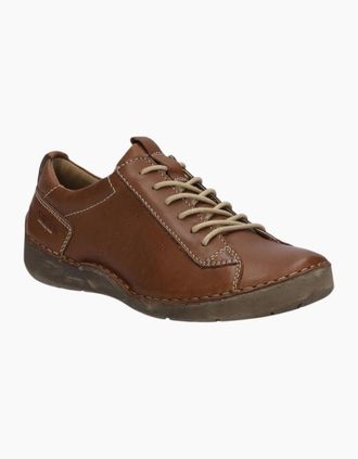Josef Seibel Womens Fergey 56 Womens Casual Shoes - Cognac Leather - Size: 6.5