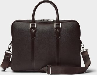Le 31 Mens Textured faux-leather briefcase