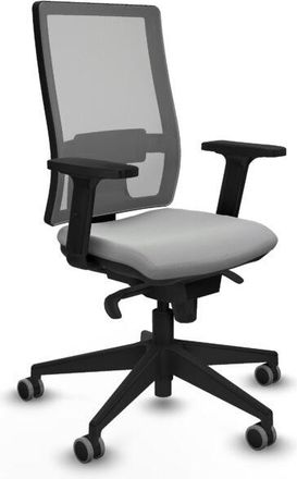 Piqueras y Crespo Piqueras Y Crespo - Horna sincro malla gris similpiel gris claro brazos 2D base piramidal ruedas 65mm engomadas