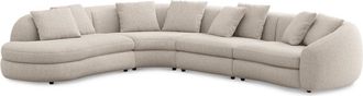 Castlery Fable Extended Chaise Sectional Sofa Left Facing Customized, Performance Classic Twill Light Grey, Ultra Deep Seats, Spill Resistant, Castlery