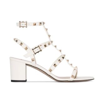 Valentino Garavani High Heel Sandals, female, White, Size: 5 1/2 US Rockstud 60 Ankle Strap Sandal