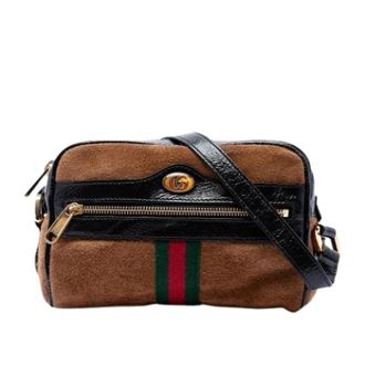 Gucci Pre-owned Ophidia Crossbody Bag - Dames - Pre-owned - Bruin - Maat: ONE Size Leer