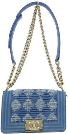 Chanel Pre-owned Boy Denim Schoudertas - Dames - Vintage Schoudertas - Blauw - ONE Size - Denim - Vintage