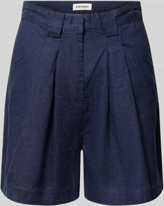 Stefanel Leinenshorts mit Eingrifftaschen in Dunkelblau, Gr&ouml;&szlig;e 34