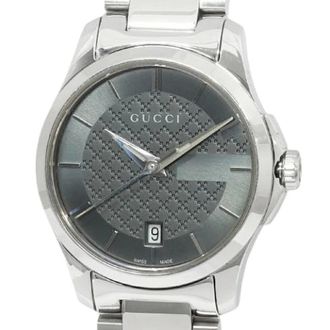 Gucci Pre-owned Watches, female, Gray, Size: ONE SIZE Pre-owned Stainless Steel Watch