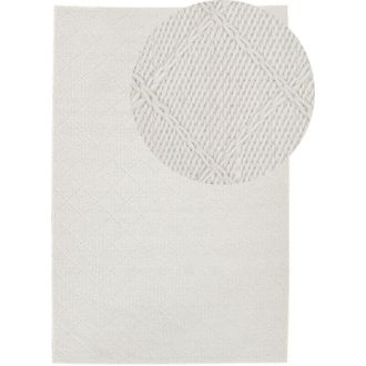 Beliani Tappeto Moderno Rettangolare 160 x 230 cm Shaggy Bianco Sporco Ellek