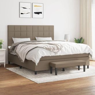 vidaXL Vidaxl - Cama Box Spring Con Colch&oacute;n Tela Gris Taupe 180x200 Cm