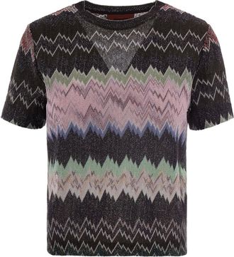 Missoni Round-neck Knitwear, female, Multicolor, Size: M Round-neck T-shirt