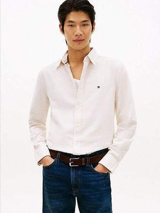 Tommy Hilfiger Regular Fit Twill Shirt With Linen