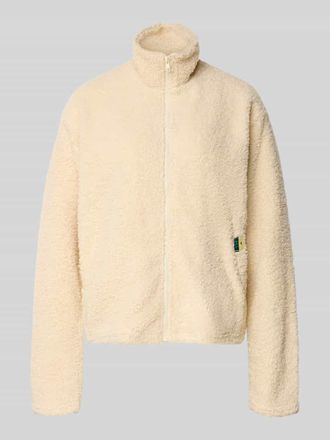 Pieces Regular Fit Teddyjacke mit seitlichen Eingrifftaschen Modell KATTY in Sand, Gr&ouml;&szlig;e XL