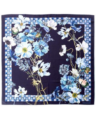 Ferragamo Fiori Print Silk Scarf