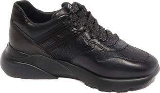Hogan Sequin Shoe Active One Black - Dames - Sneakers - Zwart - 35 EU - Leer - Schoenen