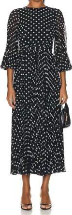 Zimmermann Sunray Long Sleeve Polka Dot Midi Dress In Black