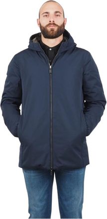 Ciesse Piumini Omkeerbare Lange Gewatteerde Jas met Capuchon - Heren - Winterjassen - Blauw - XL - Jassen