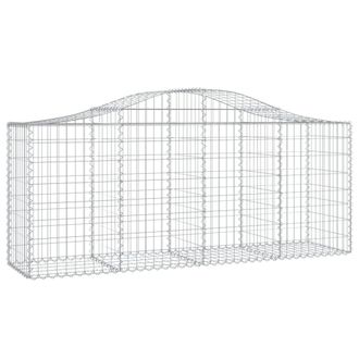 Berkfield Home Decorative Arched Gabion Baskets 5 pcs 200x50x80/100 cm Galvanise in Silver