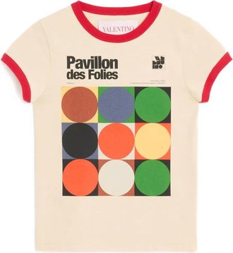 Valentino Garavani graphic-print T-shirt - women - Cotton - S - Neutrals