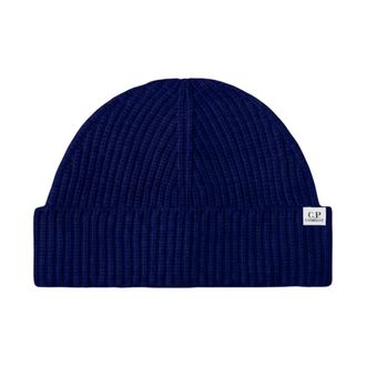 C.P. Company C.p. Company - Merino Fisherman Beanie - Heren - Accessoires - Blauw - Maat: ONE Size Wol