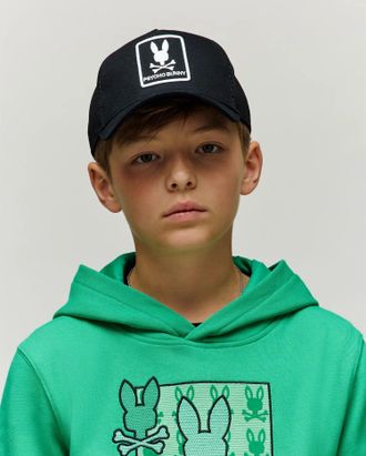 Psycho Bunny Kids Adamo Trucker Cap 001 BLACK / O/S