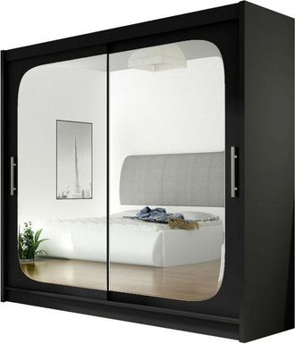 Mirjan24 Mobilier1 - Armario Closico 108, Negro, 215x180x58cm, Puertas De Armario: Correderas, N&uacute;mero De Estantes: 0