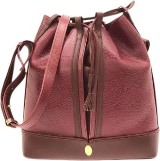 Cartier Pre-owned Bucket Bags, female, Red, Size: ONE SIZE Pre-owned Leather Shoulder Bag