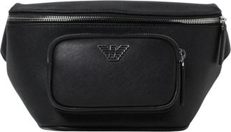 Emporio Armani Klassieke Stijl Heuptas - Heren - Heuptassen - Zwart - ONE Size - Leer - Tassen