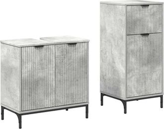 vidaXL Juego de muebles de baño con cajón 2 pcs Gris Concreto vidaXL